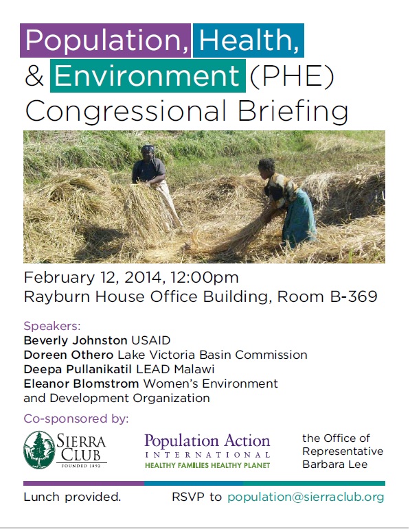 PHE Congressional Briefing flyer